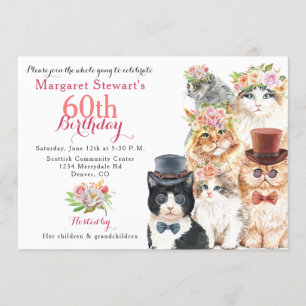 Amoureux de les chats 60e anniversaire Invitation 