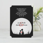 Amoureux de les chats Black White Lune Faire-part  (Debout devant)