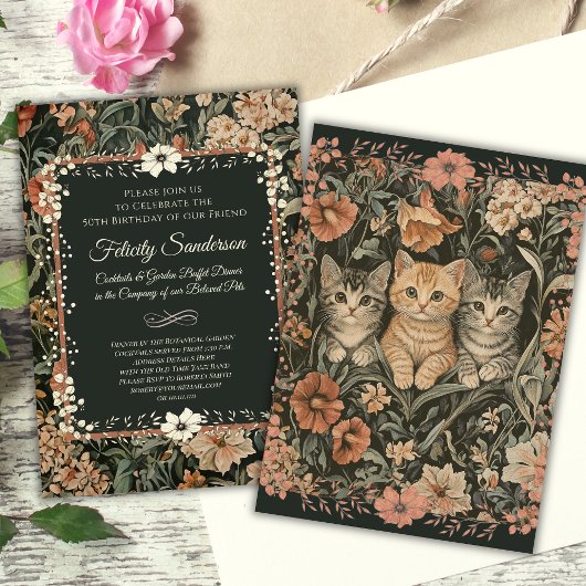 Amoureux de les chats Invitations de fête d'annive