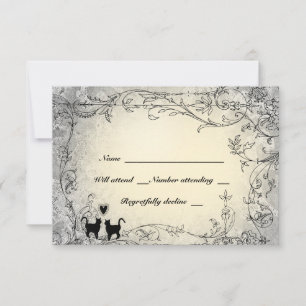 Amoureux de les chats Ornate Grey et Gold RSVP