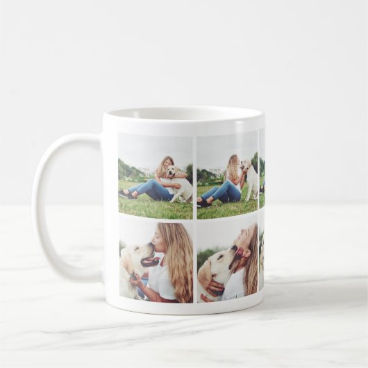 Amoureux de les chiens de coeur photo Collage Mug (Gauche)