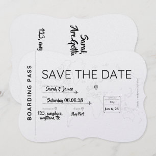 amoureux de voyage réservez la date carte d'embarq