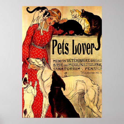 amoureux des animaux, poster vintage (Devant)
