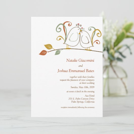 Amoureux des Branches Invitations de mariage (Debout devant)