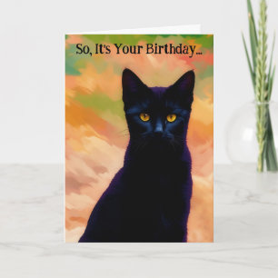 Amoureux des chats Black Cat Art Funny Pun Carte d