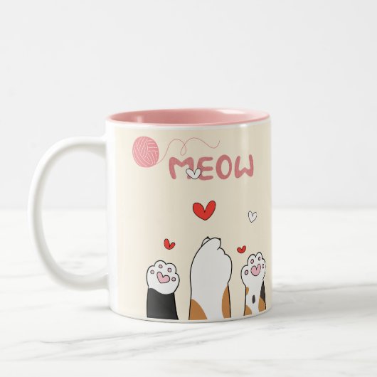 amoureux des chats café Mug (Gauche)