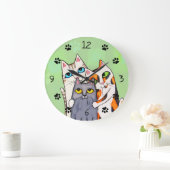 Amoureux des chats Cute Kitty Horloge murale (Maison)