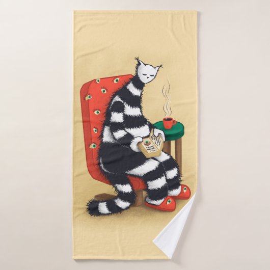 Amoureux des chats de lecture nerd (Serviette de bain)