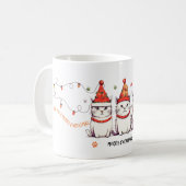 Amoureux des chats Noël Snowflake Café Mug (Devant gauche)