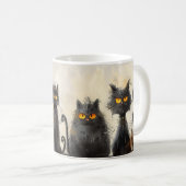 Amoureux des chats noir illustré de café Mug (Devant droit)