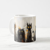 Amoureux des chats noir illustré de café Mug (Devant gauche)
