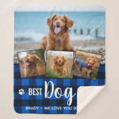 Amoureux des chiens Bleu Buffalo Plaid Photo Colla (Devant)