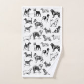 Amoureux des chiens noir et blanc (Serviette à main)