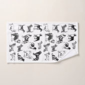 Amoureux des chiens noir et blanc (Serviette à main)