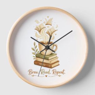 amoureux des livres Café cosy et horloge