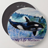 Amoureux d'Orca Nature Amical Badge (Devant & derrière)
