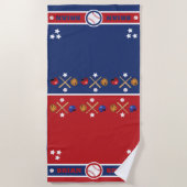 Amoureux du baseball Serviette de plage personnali (Devant)