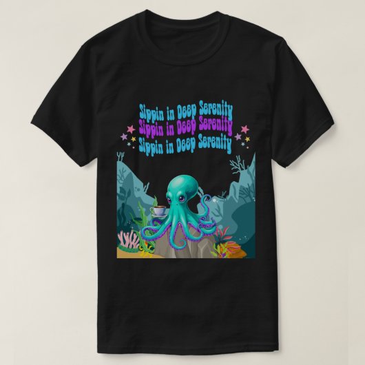 Amoureux du café Octopus - T-shirt du matin côtier (Design devant)