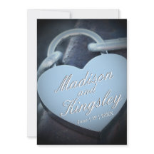 Amoureux Mariage Argent Padlock Fab Fun Invitation