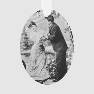 Amoureux vintage romantique en bateau