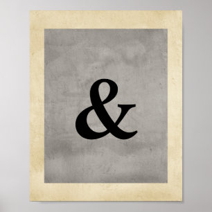 ampersand affiche en gris foncé style chic shabby