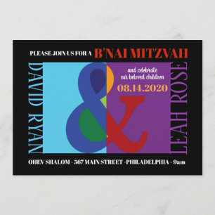 AMPERSAND B'NAI MITZVAH Bar Bat mitzvah Invitation