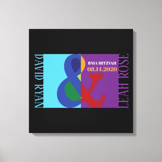 AMPERSAND B'NAI MITZVAH Sign-In Memory Board Canvas Afdruk (Voorkant)