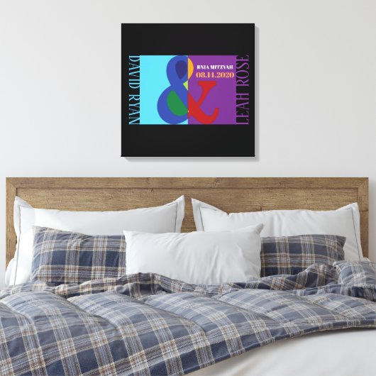 AMPERSAND B'NAI MITZVAH Sign-In Memory Board Canvas Afdruk (Insitu (Slaapkamer))