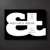 Ampersand Bold Typography Zwart Save the Date Kaart