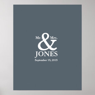 ampersand bruiloft bezoekersregister kiezen kleur poster