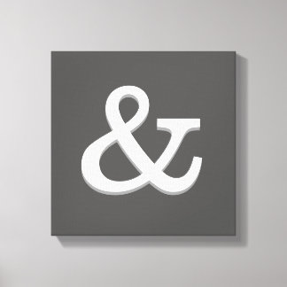 ampersand canvas wand grijs en wit