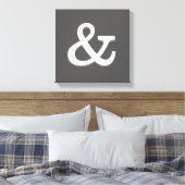 ampersand canvas wand grijs en wit afdruk (Insitu (Slaapkamer))
