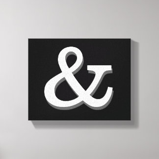 ampersand canvas wand zwart - wit