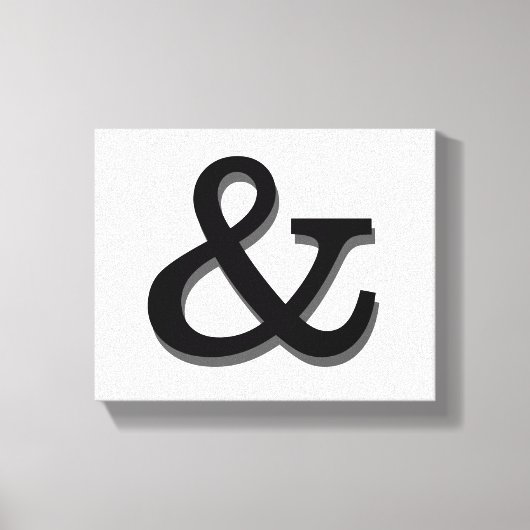 ampersand canvas wand zwart - wit (Voorkant)