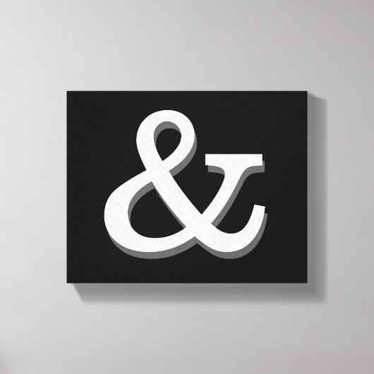 ampersand canvas wand zwart - wit afdruk (Voorkant)