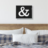 ampersand canvas wand zwart - wit afdruk (Insitu (Slaapkamer))