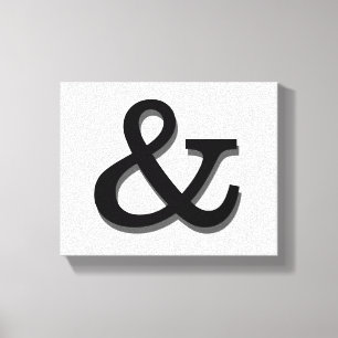 ampersand canvas wand zwart - wit afdruk