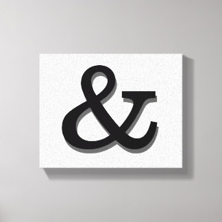 ampersand canvas wand zwart - wit afdruk