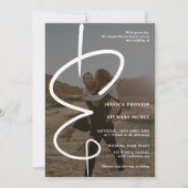 Ampersand chic photokalligraphy Qr code bruiloft Kaart (Voorkant)