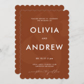 Ampersand Chocolat Faire-part de mariage Brown (Devant / Derrière)
