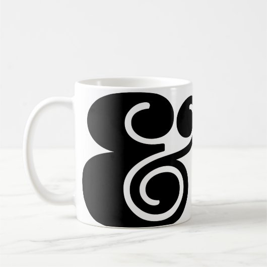Ampersand "&" Designer Oversized | BL Zwart | Koffiemok (Links)