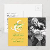 Ampersand Élégant Enregistrer La Carte Postale Dat (Devant / Derrière)