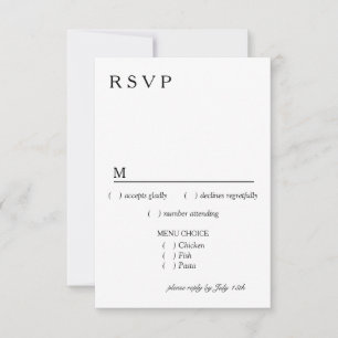 Ampersand floral moderne Plum rose RSVP avec menu