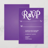 Ampersand floral pourpre RSVP (Devant / Derrière)
