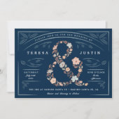 Ampersand Floral Wedding Invitation Kaart (Voorkant)