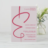 Ampersand foto magenta script Qr code bruiloft Kaart (Staand voorkant)