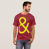 Ampersand - Geel op Donker T-shirt (Voorkant volledig)