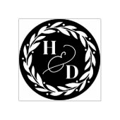 Ampersand Koppels Initialen krans bruiloft Rubberstempel (Afrduk)