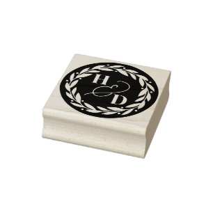 Ampersand Koppels Initialen krans bruiloft Rubberstempel