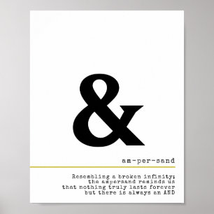 Ampersand Minimal Black Typografie Poster